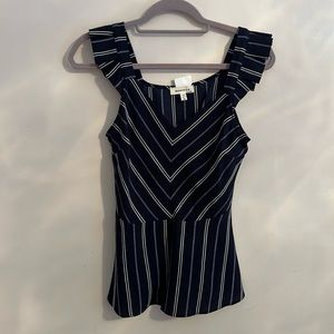 Navy Blue Stripped Dressy Shirt